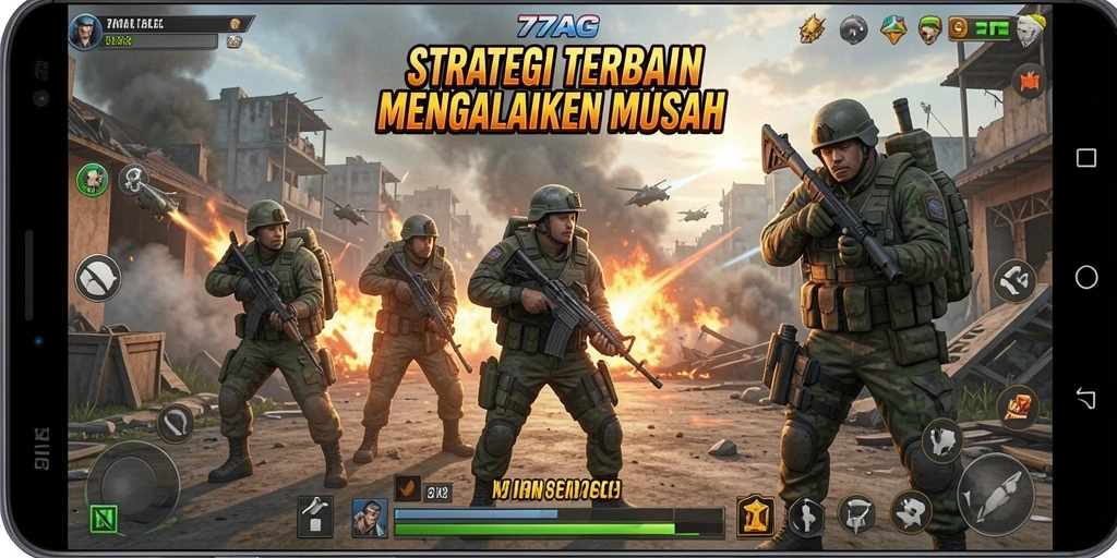 Screenshot permainan <strong>77AG</strong> menampilkan pertempuran strategi yang mendebarkan.