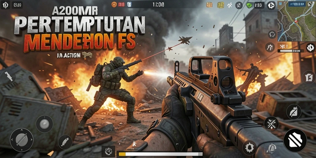 Tangkapan layar gameplay A200M yang menampilkan aksi seru FPS.
