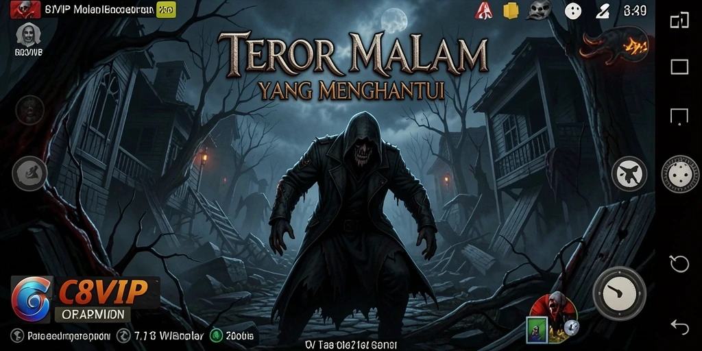 Tampilan gameplay menegangkan yang menggambarkan suasana Horror C8VIP.