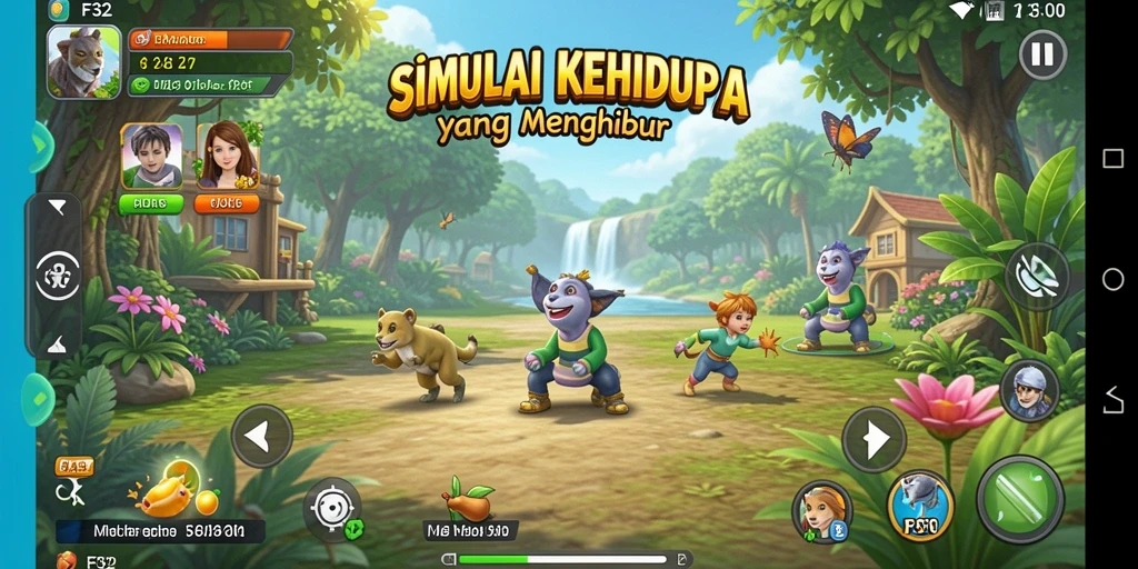 Screenshot utama F32 menampilkan gameplay simulasi yang menarik.