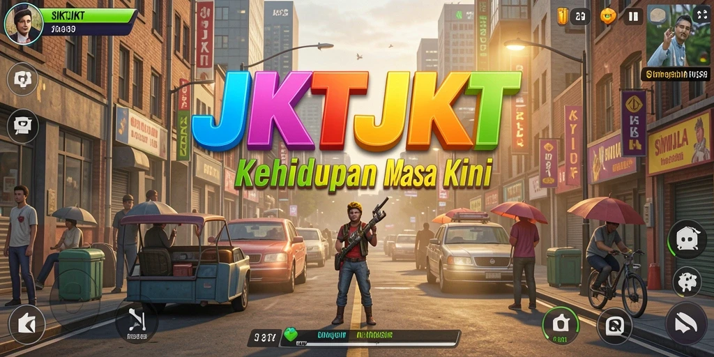 Screenshot JKTJKT menampilkan gameplay simulasi realistis.