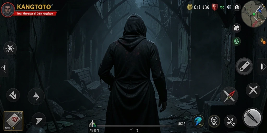 Screenshot KANGTOTO menampilkan gameplay yang menegangkan dan suasana mencekam.
