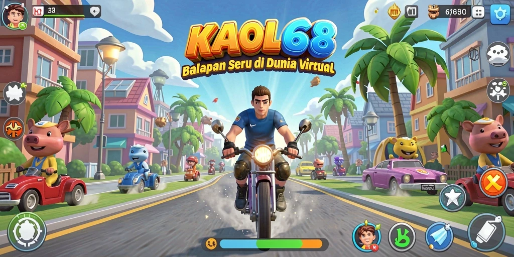 Tampilan gameplay seru dengan mobil balap yang cepat.