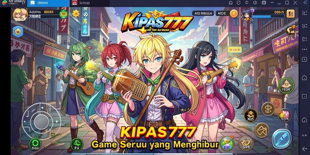 Screenshot gameplay KIPAS777 yang menunjukkan pertarungan karakter anime.