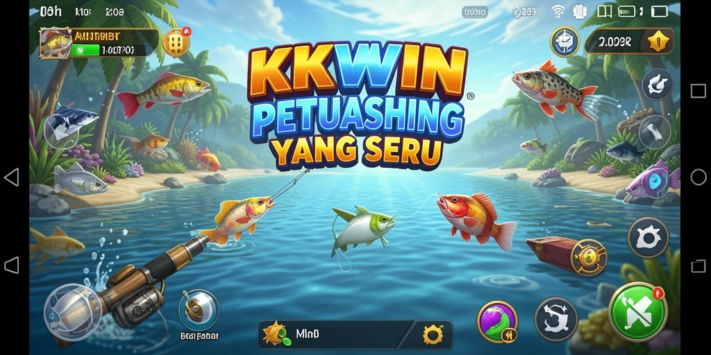Screenshot KKWIN menampilkan pengalaman memancing yang mendebarkan.