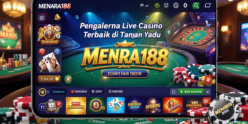 Tampilan permainan Live Casino yang mendebarkan di MENARA188.