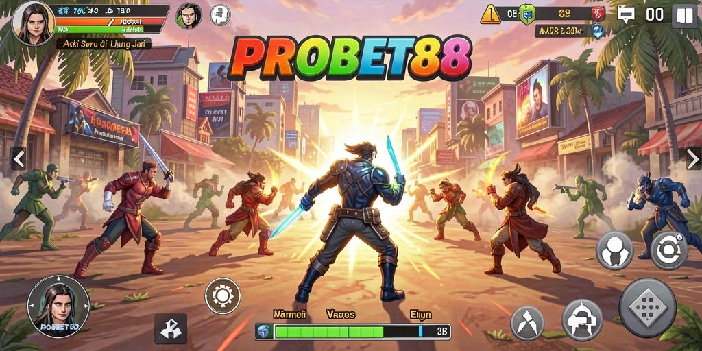 Tangkapan layar gameplay PROBET88 menunjukkan aksi mendebarkan dalam pertempuran.