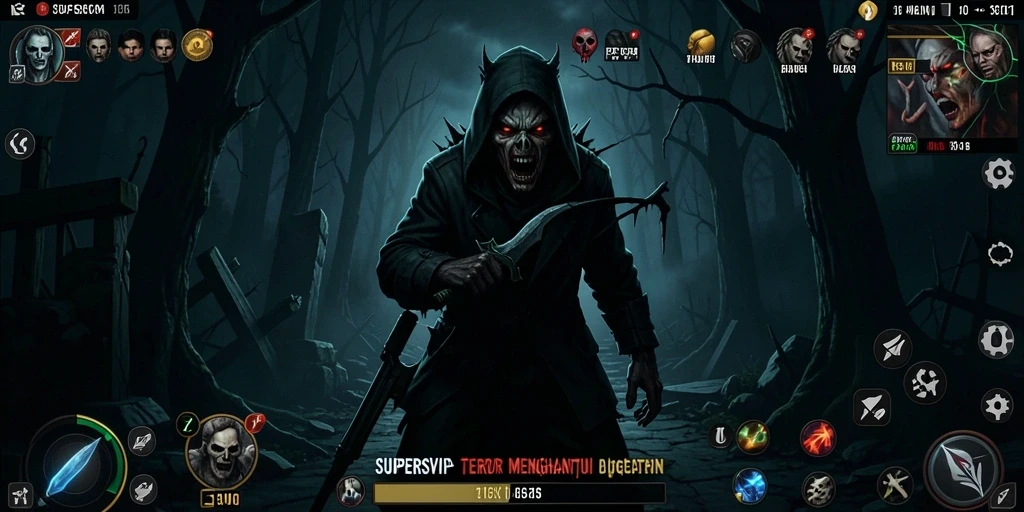 Tangkapan layar SUPERSVIP yang menampilkan suasana kegelapan dan ketegangan.